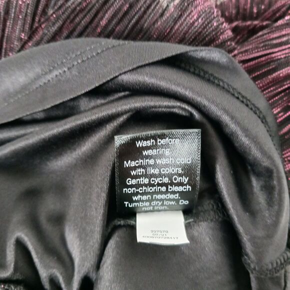 Simply Vera Vera Wang Sparkly Metallic Blouse Women's Sz Small NWT Purple Black - Picture 9 of 16